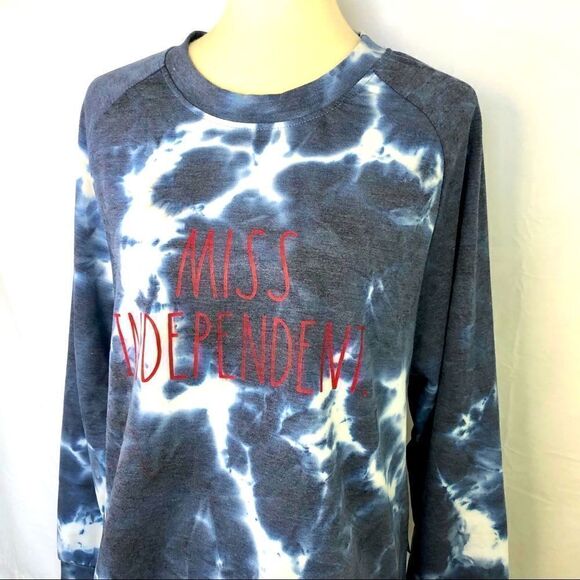 RAE DUNN MISS INDEPENDENT TIE DYE SWEATSHIRT NWT - Picture 2 of 9